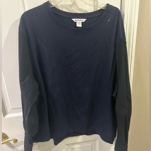 Athleta  Blue/black mixed media Long Sleeve Shirt